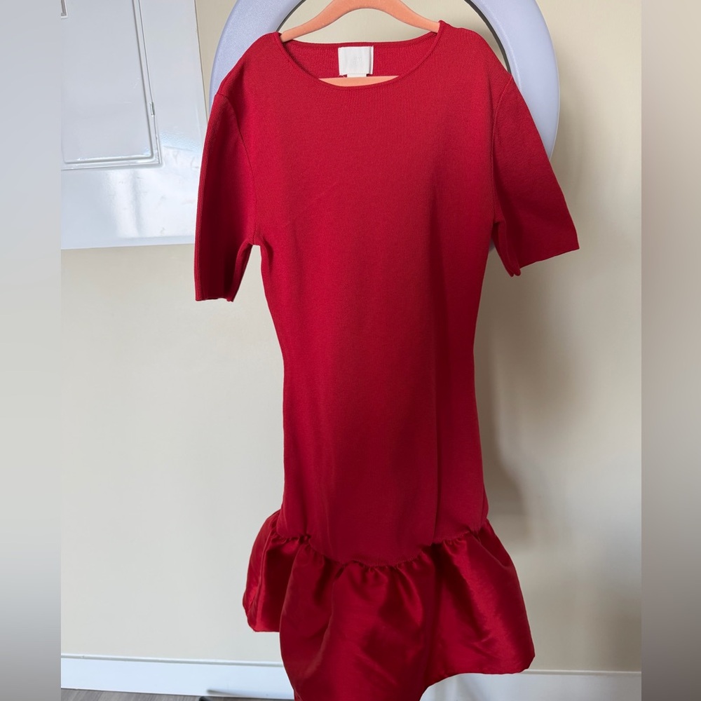 H&M Red Mini Dress with Ruffle Hem - Picture 2 of 4